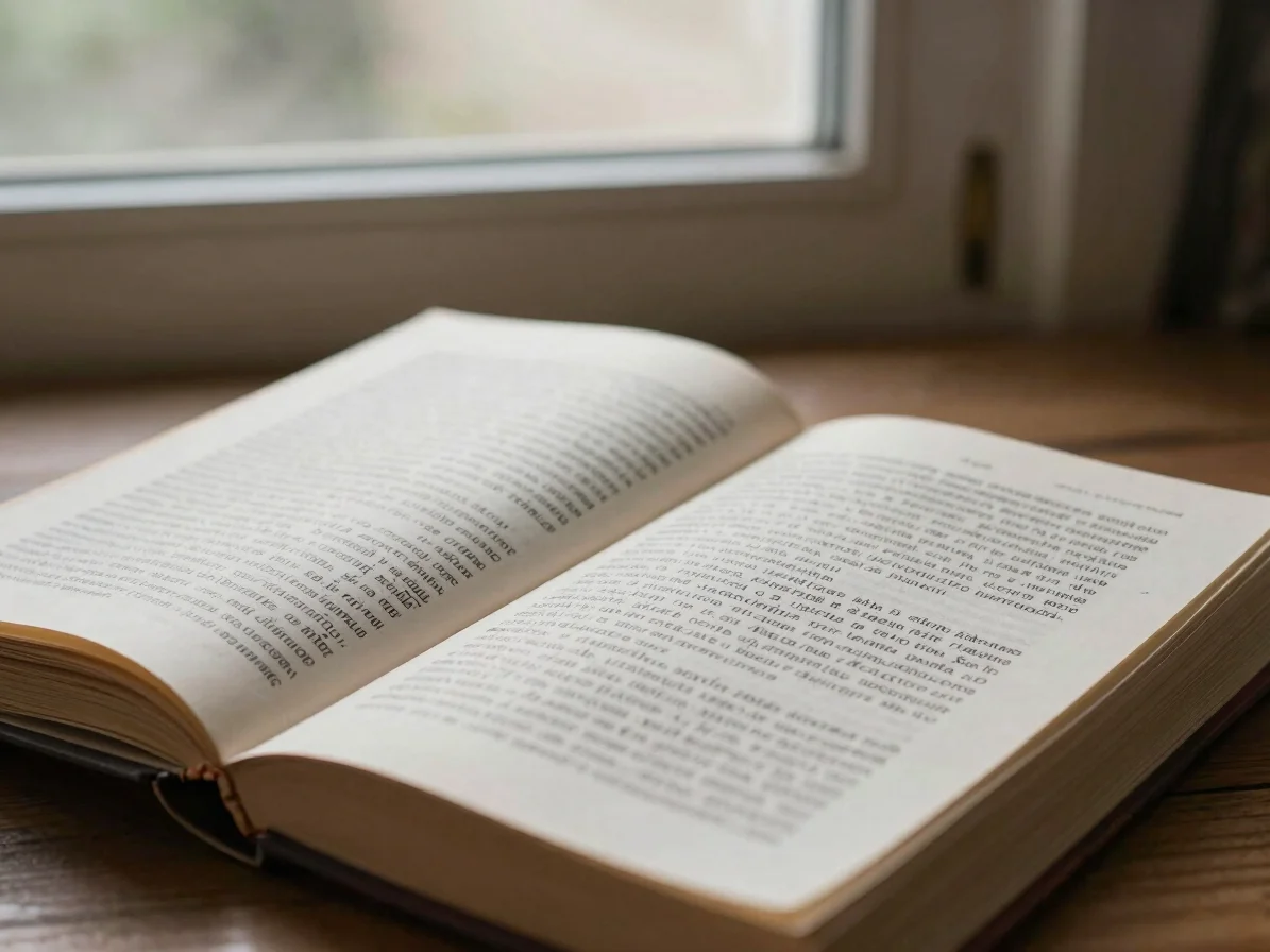 Página de livro aberta com anotação a lápis na margem, luz suave